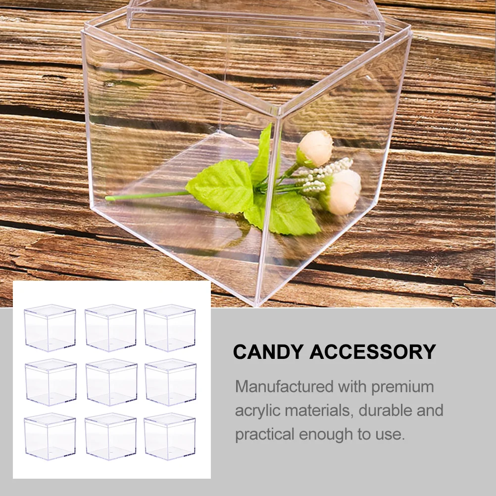 

9Pcs Box Plastic Candy Cube Candy Jewelry Box Candy Box Decorative Gift Box Acrylic Boxes for Display Gift Display Boxes
