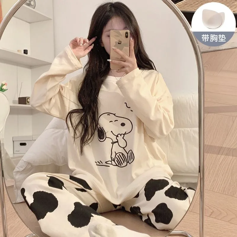 Snoopy анимационная внешняя фотография для женщин на весну и осень с длинными
