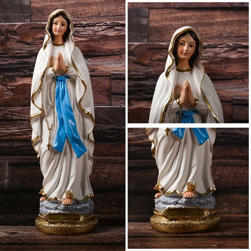 

12 Inch Tall Our Lady of Lourdes Statue Blessed Virgin Mother Mary Figurine Catholic Religious Gift Home Room Decor