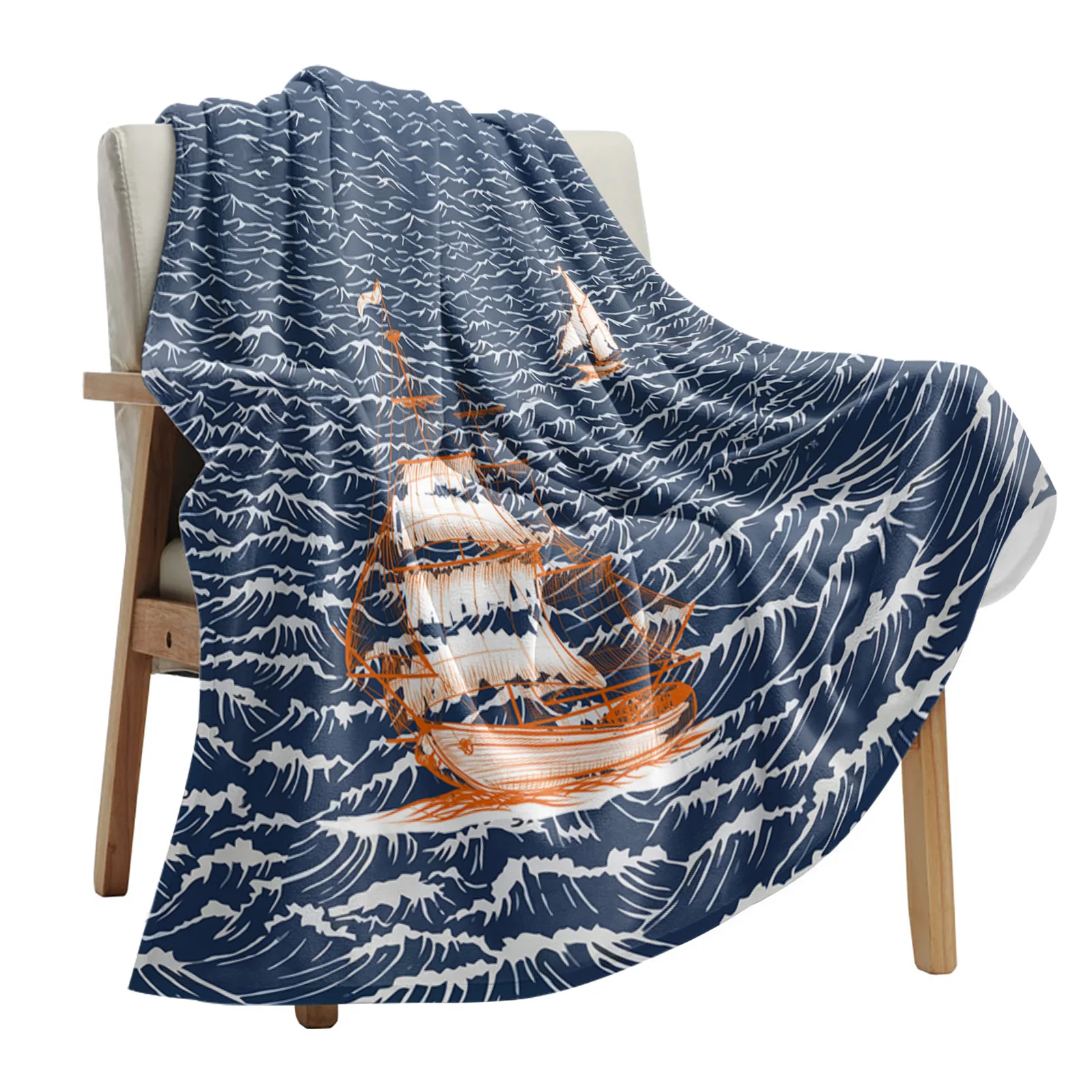 

Одеяло «Парус на волнах», портативное мягкое покрывало для кровати, офиса, покрывало, фланелевое одеяло