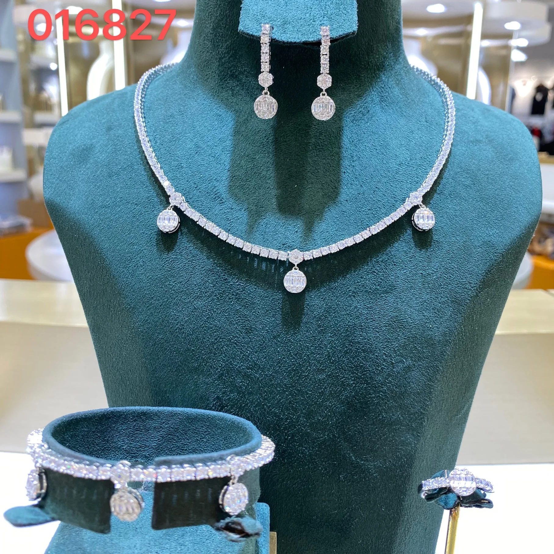 016827 наборы ожерелий для невесты женщин 4 шт. набор ювелирных изделий из циркония