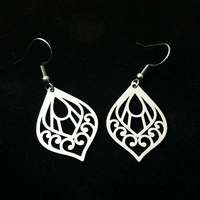 a pair earrings new jewelry women fashion pendant stainless steel large goldsilver earring personality pendant beautiful gift