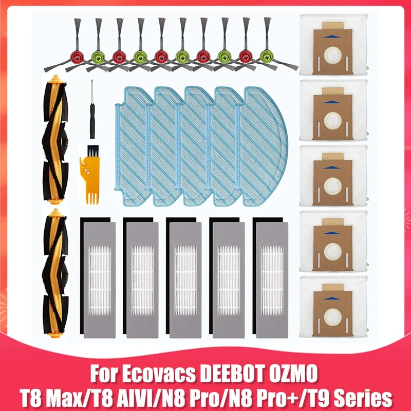 

Replacement Parts For Ecovacs DEEBOT OZMO T8 AIVI T8 Max T8 T9 Series N8 Pro N8 Pro+ Robot Vacuum Cleaner