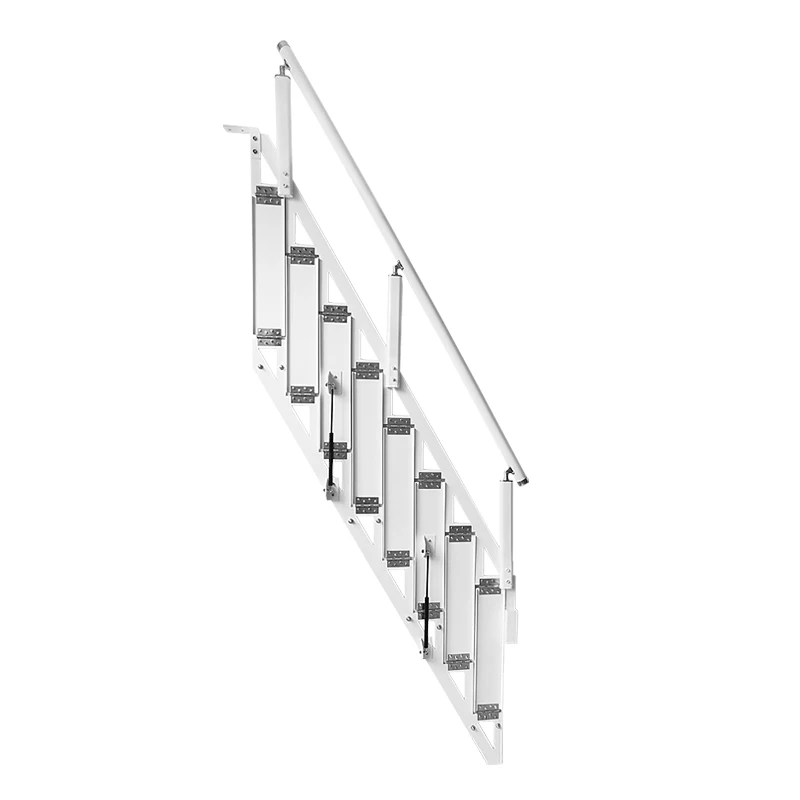 

Customized Steel Stair Pedal Folding Wall-Saving Place-against-Wall Stairs Steel Wood Oblique Beam Straight Ladder