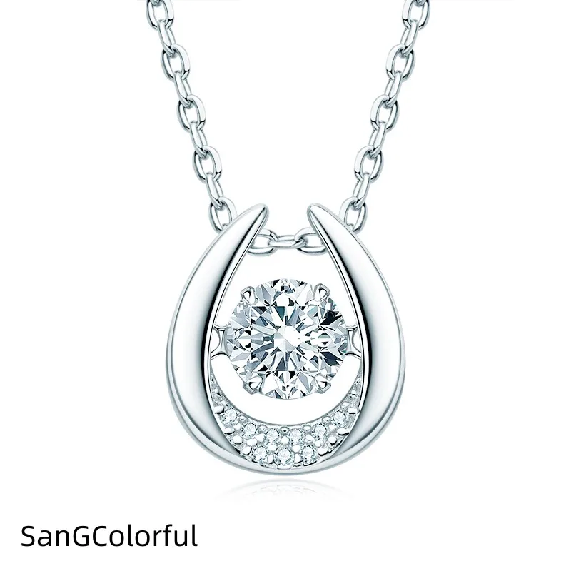 

Женское ожерелье с подвеской, украшение из серебра 925 пробы с муассанитом D-Color для дня рождения