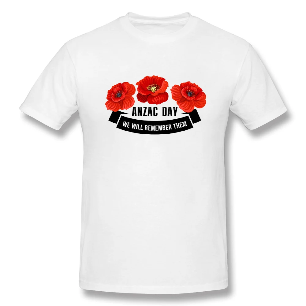 

CLOOCL 100% Cotton T-shirts 3D Print Anzac Day Lest We Forget Harajuku Casual Pullover Men's Tee White Cotton Tops Drop Shipping