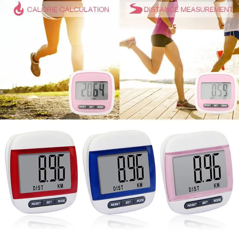 

Mini Digital Pedometer Step Counter Digits Display High Clearly Distance Counting Calories Pedometer With Clip For Running