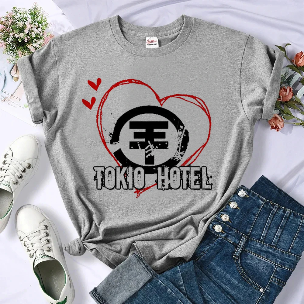 Фото Футболка Music Tokio Hotel для женщин, забавная футболка с мемами в стиле 2000-х, летняя корейская мода, хараджуку, кавай, забавный дизайн №1