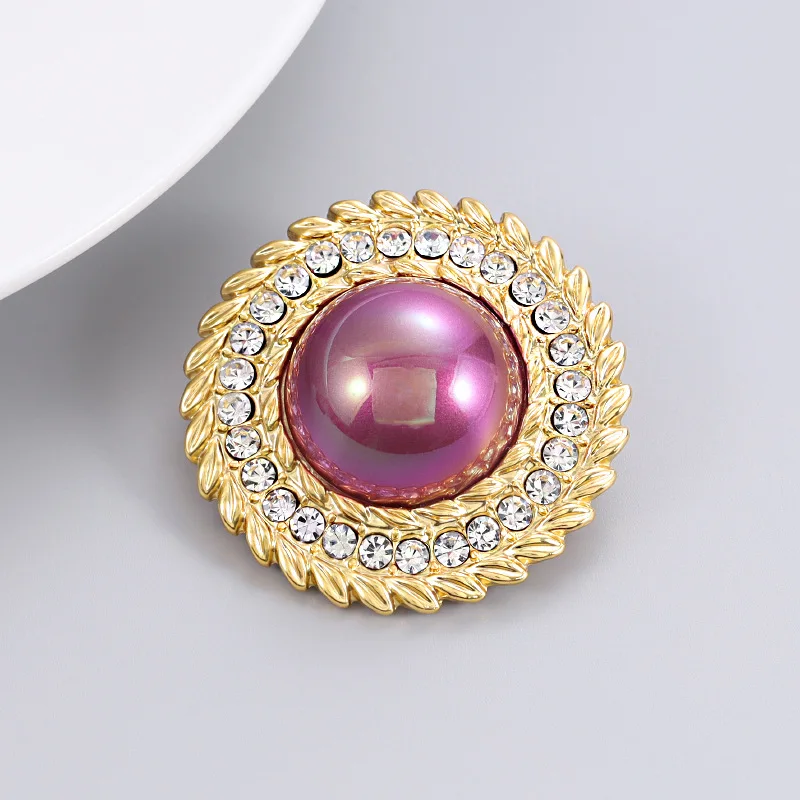 Винтажная брошь в дворцовом стиле с розовым жемчугом женская премиум-класса