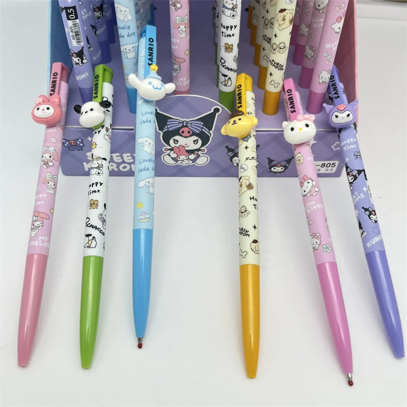 36 шт./партия гелевые ручки Sanrio Kuromi Melody Cinnamoroll 0 5 мм черные рекламный подарок