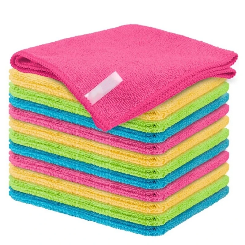 

03KB Microfiber Cleaning Cloths All-Purpose Softer Highly Absorbent Lint Free 12Pcs