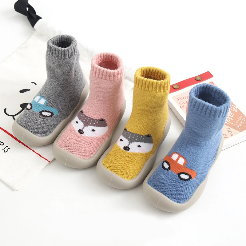 

Children Baby Sock Shoes Slippers Cartoon Animal Floor Socks Baby Boy First Walkers Kids Girl Soft Rubber Non-slip Socks Shoes