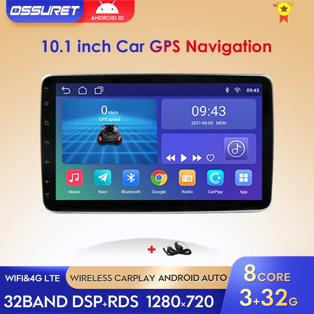 

Универсальный Автомобильный мультимедийный плеер, стерео-система на Android, с 10-дюймовым сенсорным экраном, GPS, Wi-Fi, Типоразмер 1 Din