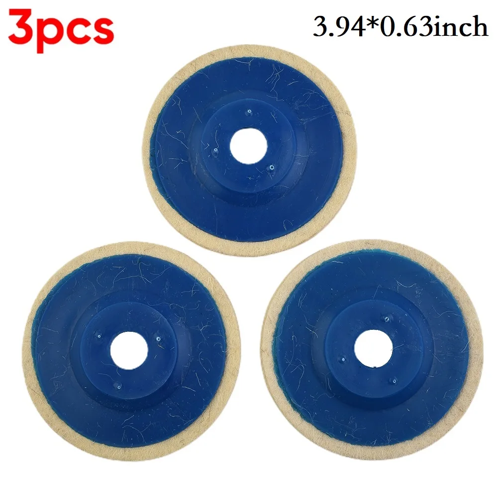 

3pcs 100mm Wool Felt Polishing Grinding Wheel Pad Angle Grinder Buffing Wheels For Metal Marble Glass Ceramics Polishing Wheel