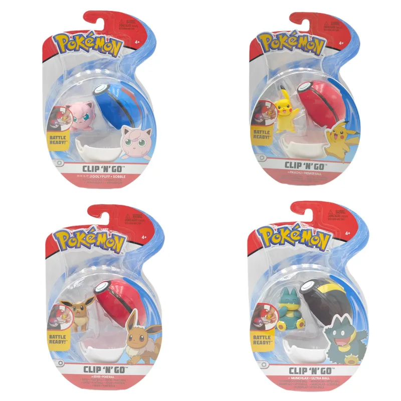 

4 Styles TOMY Pokemon Elf Ball Pikachu Pokeball Pocket Monster Variant Model Toy Set Kawaii Jigglypuff Figure Model Kid Toy Gift
