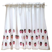 yaapeet short curtain for kitchen door half cortinas country style fresh dot cute strawberry embroidery rideau home decorating