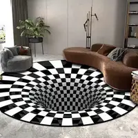 3D Vertigo Carpet Corridor Bedroom Decoration Living Room Rugs Circular Stereo Space Vortex Illusion Rug Wrong Vision Door Mat