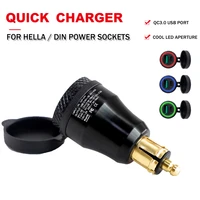 quick charge usb 3 0 type c hella din socket power plug adapter led for bmw r1200gs r1250gs f800 gs gt for ducati for tiger 1200