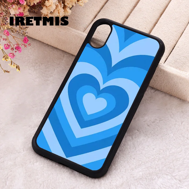 Чехол для телефона Iretmis модель 5 5s SE 2020 из резины синий сердечко с надписью Love iPhone 6