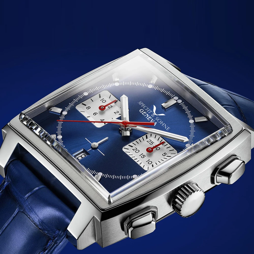 Часы наручные мужские кварцевые с хронографом и кожаным ремешком |