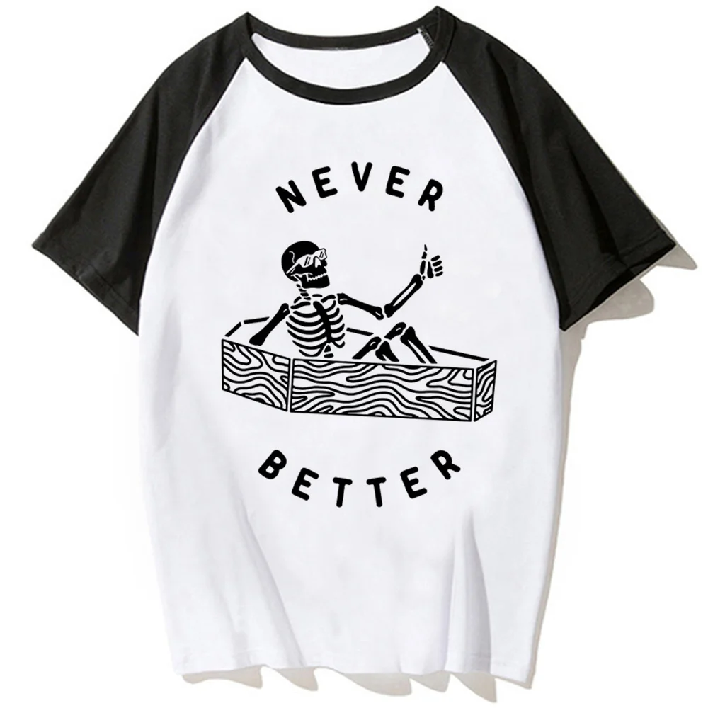 

Футболка Never Better женская, забавный Топ в стиле Харадзюку, дизайнерская одежда с графическим принтом в виде комиксов, на лето