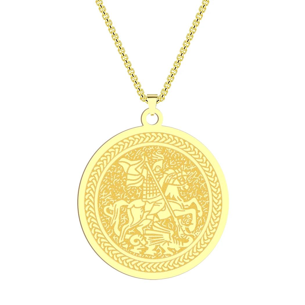

Saint George Pendant Saint George Medallion Necklace Mens Christian Pendant Valentine Gift For Boyfriend