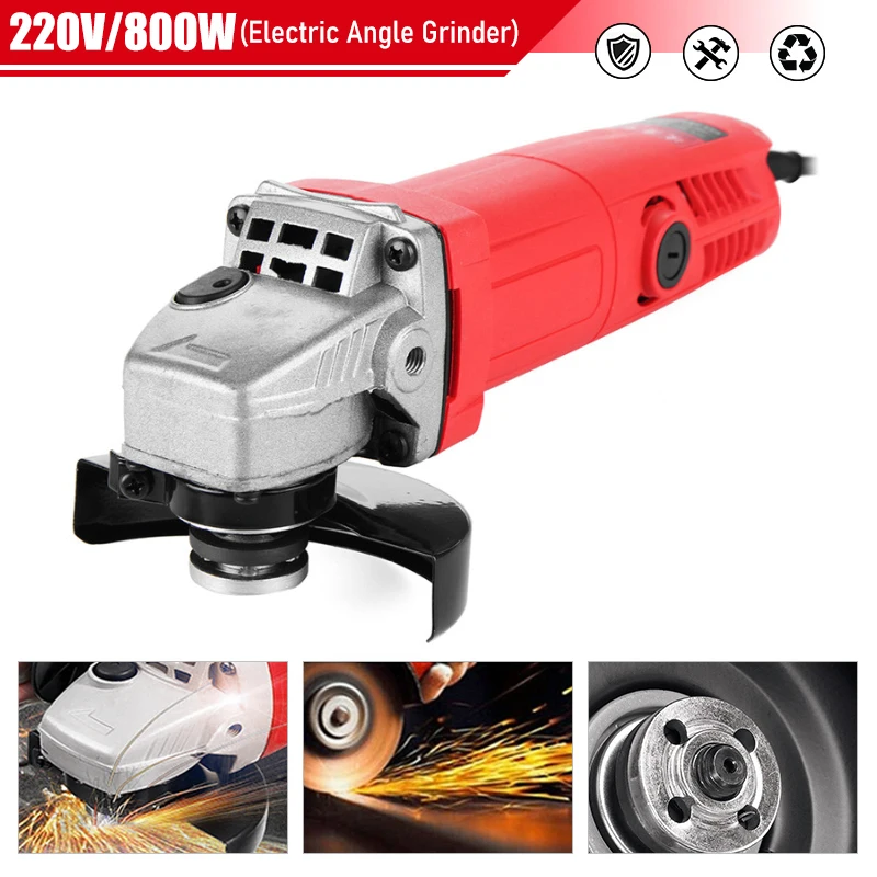 

800W 220V Portable Electric Angle Grinder Muti-Function Household Polishing Machine Grinding Cutting Electric Sander Power Tool