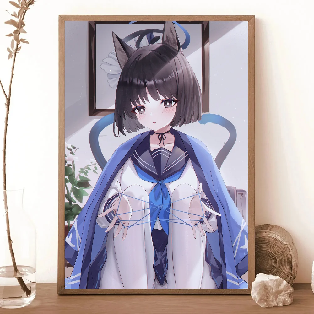 Игровой синий архив Kiryuu Kikyou плакат самоклеящаяся искусство кофейный дом бар