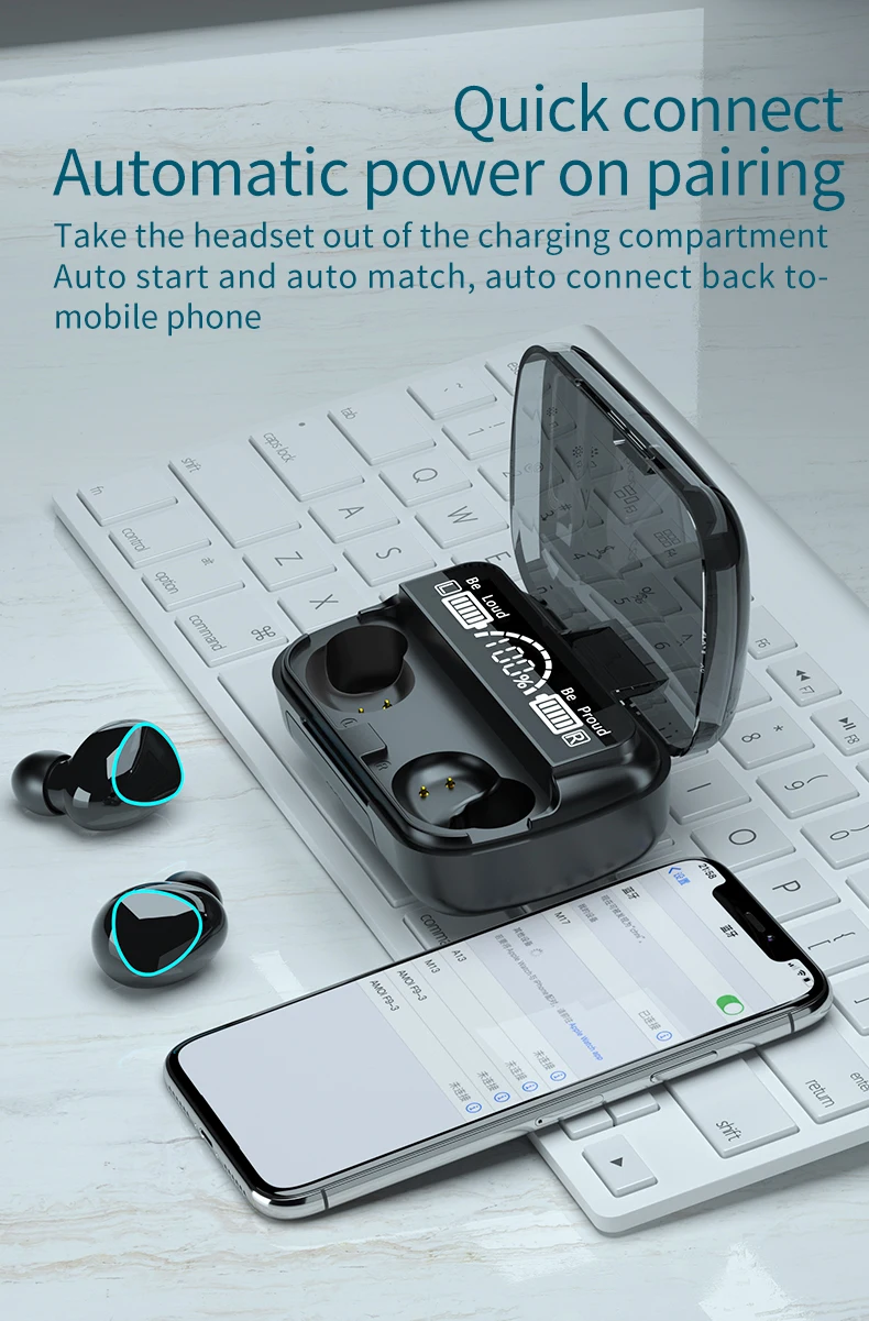 

A10 TWS Wireless Headphones Touch Bluetooth Earplugs In The Ear Stereo Sport Headsets IPX7 Waterproof Noise Cancelling Earphone