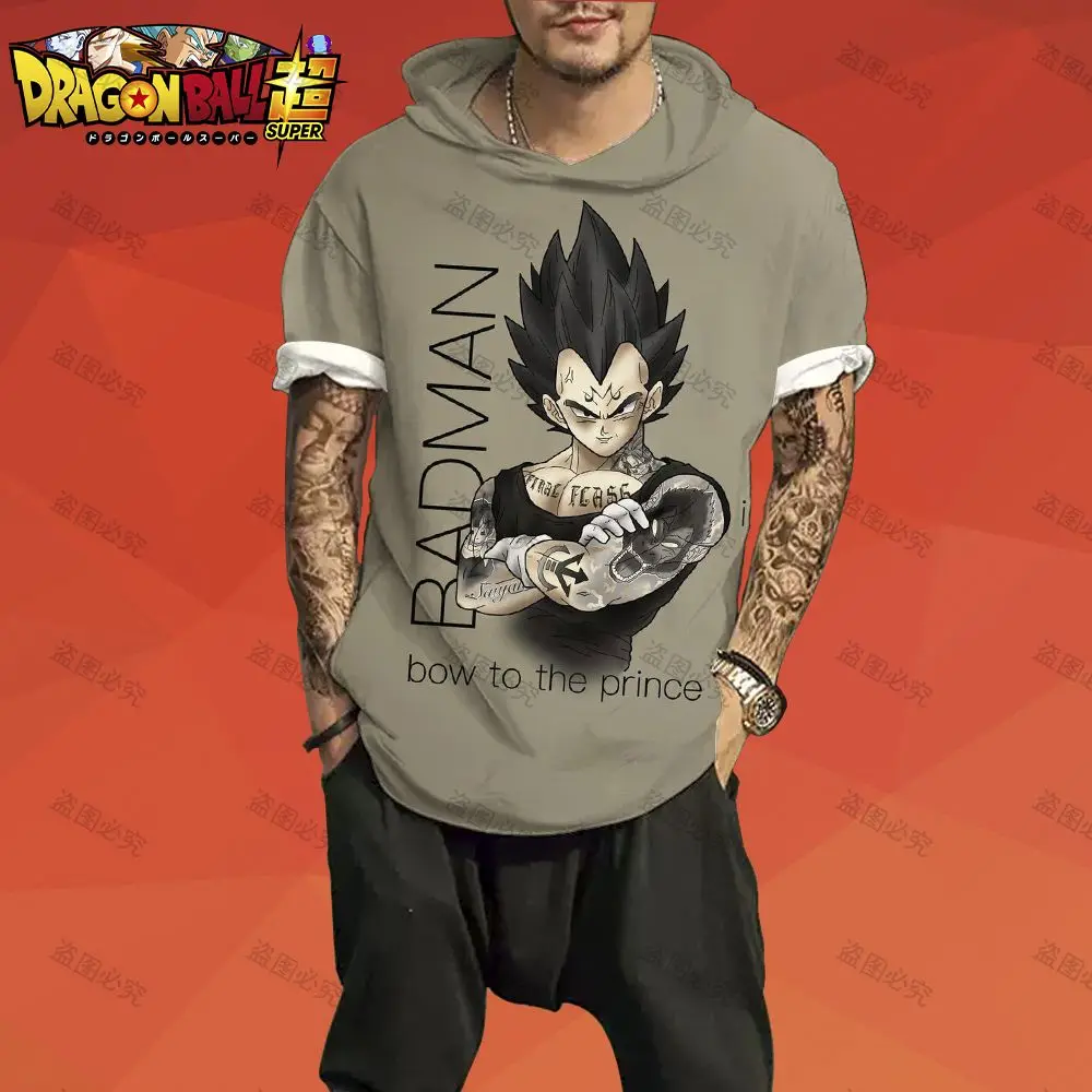 Футболка мужская с принтом Драконий жемчуг зет Вегета уличная одежда для