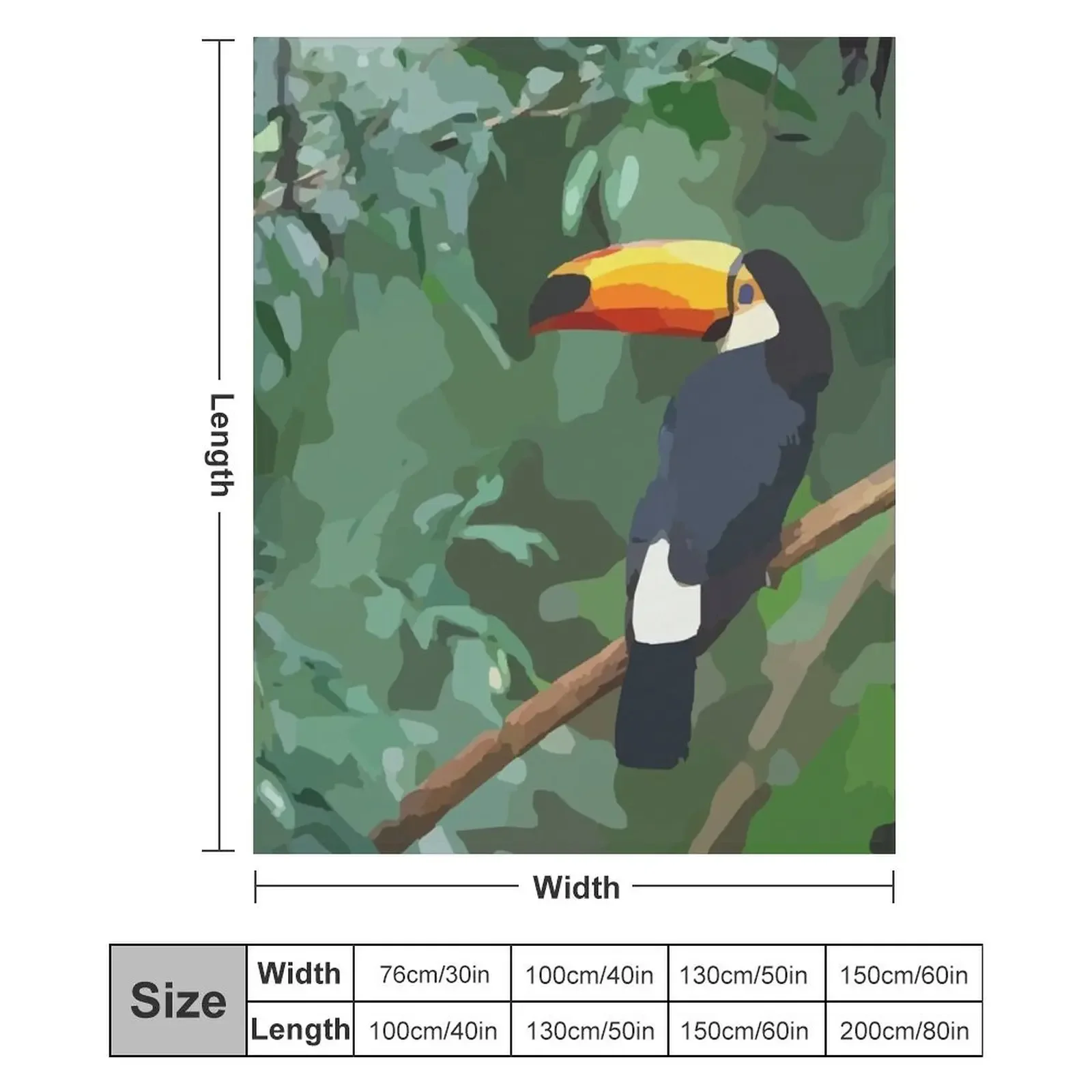 Птица с большим клювом Тукан тропическая птица Зазу пледы одеяла для ребенка