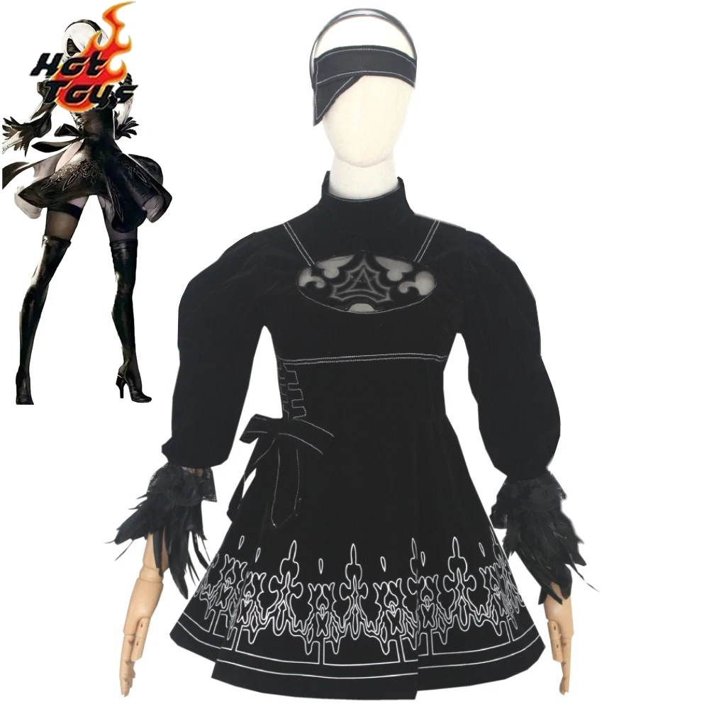 Костюм для косплея Nier Automata Yorha 2B сексуальный наряд костюм игр Женские Костюмы