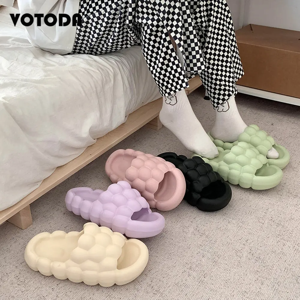 2023 New Platform Bubble Slippers Women Soft EVA Foam Cloud Slides Summer Outdoor Beach Sandals Men Flat Bubble Shoes Flip Flops