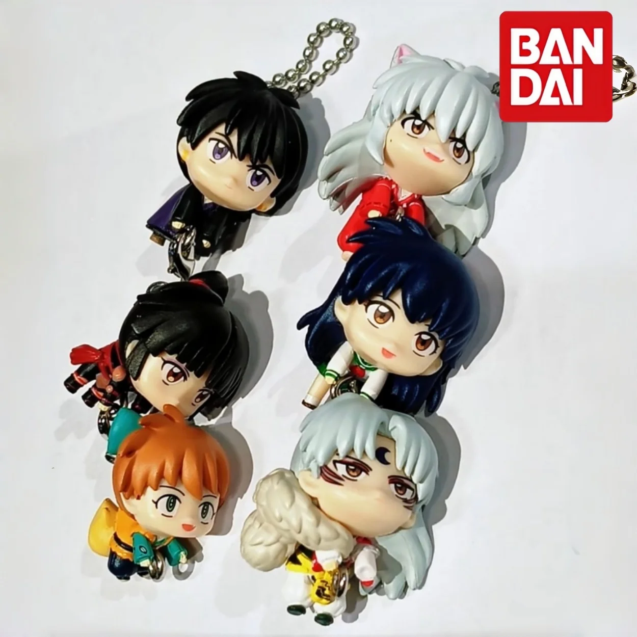 Фото Брелок-фигурка Bandai Inuyasha Gashapon Connected, миниатюрный, 35 мм, ПВХ, подвеска, Сессёмару, Кагомэ, Шиппо, Мираку, Сангё, аниме №1