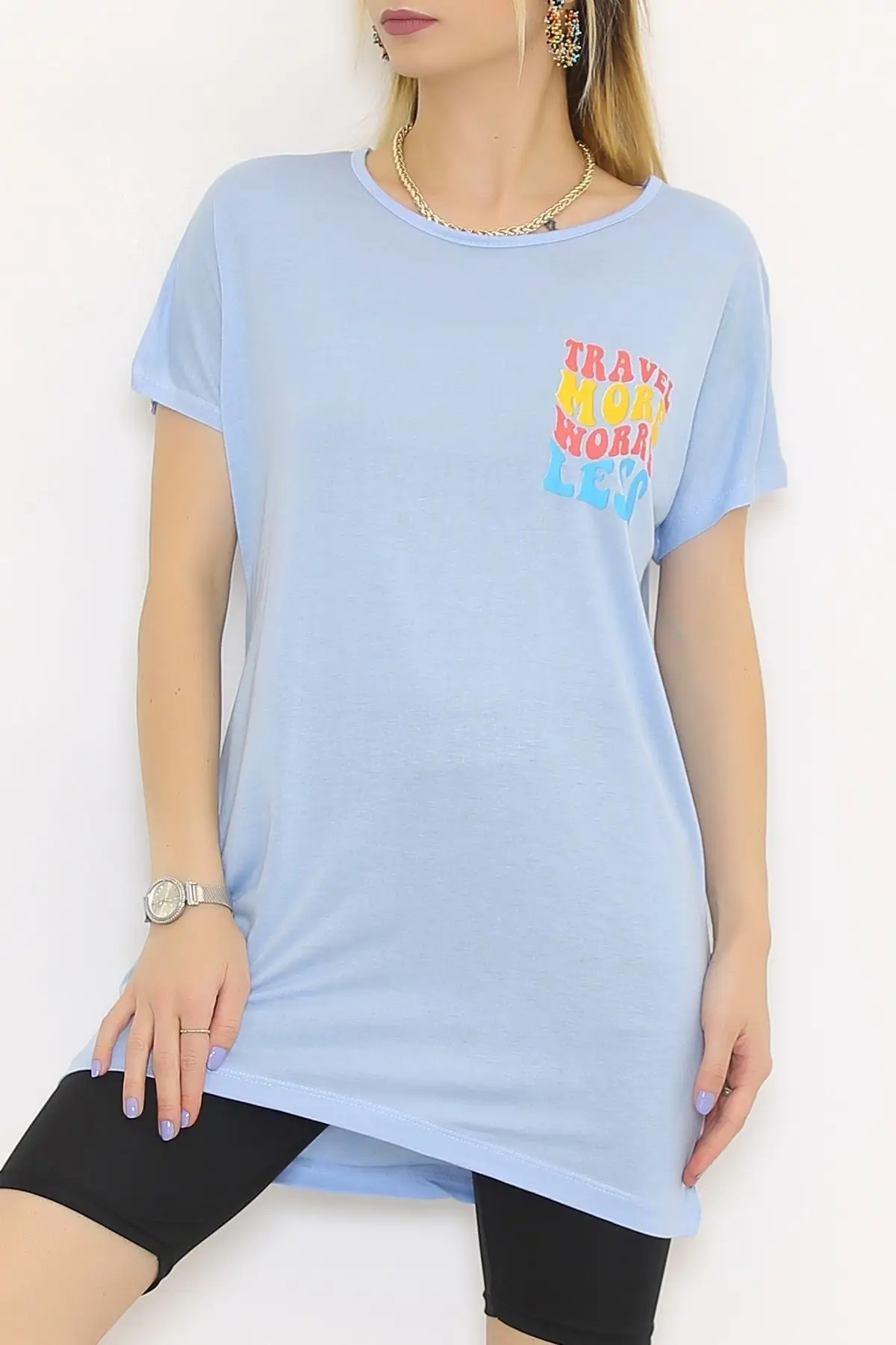 

Printed t-shirt Baby Blue - 9771