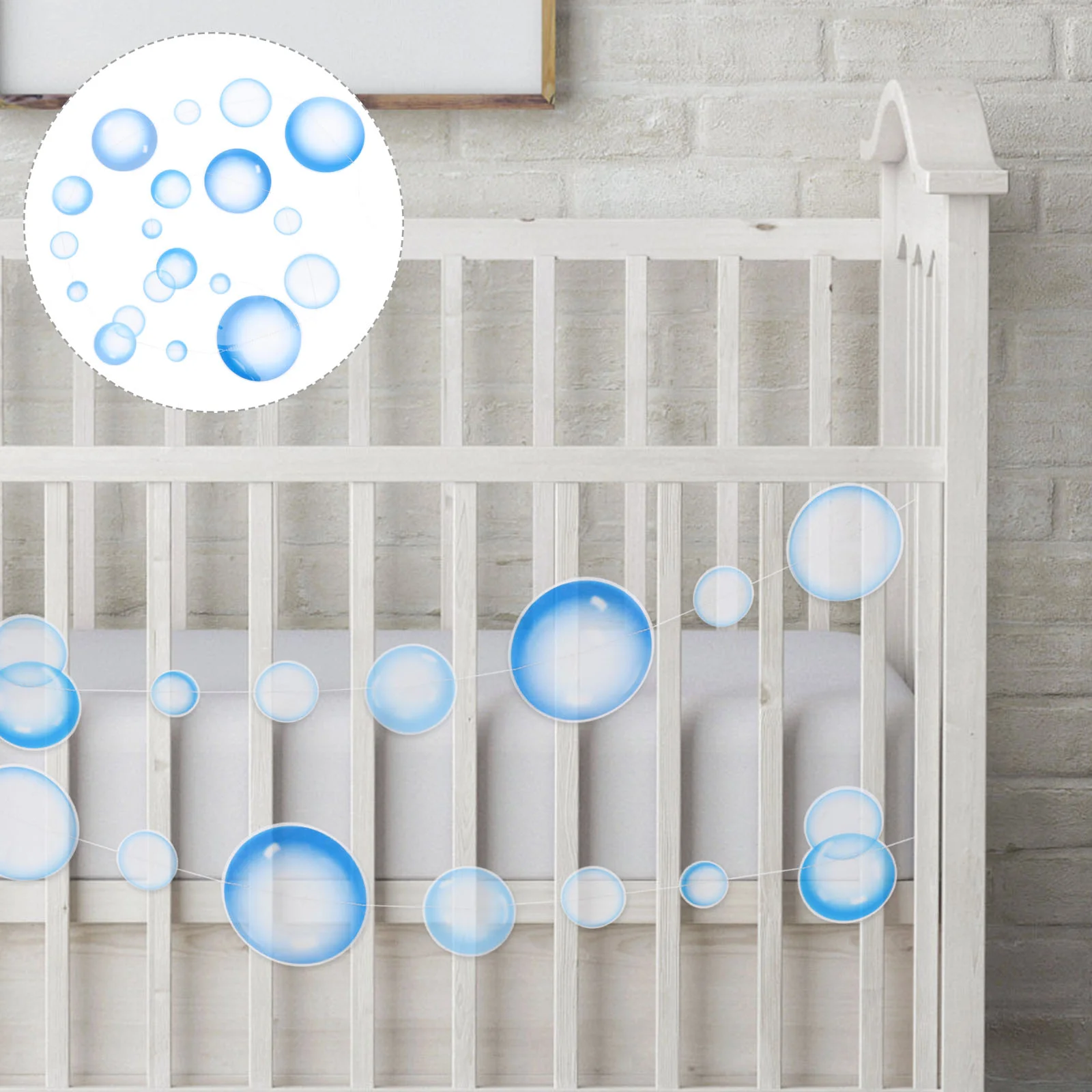 

Party Garland Ocean Bubble Supplies Decoration Birthday Banner Decorations Mermaid Blue Bubbles Undersea Streamer Hanging