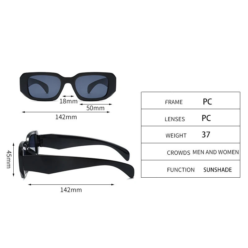 Брендовые ретро прямоугольные солнцезащитные очки новые нестандартные оттенки