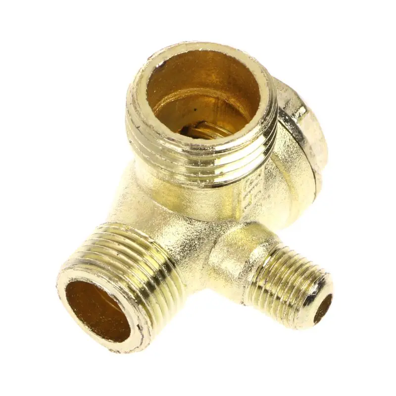 

Male Thread 3 Way Metal Air Compressor Check for VALVE Gold Tone DropShip