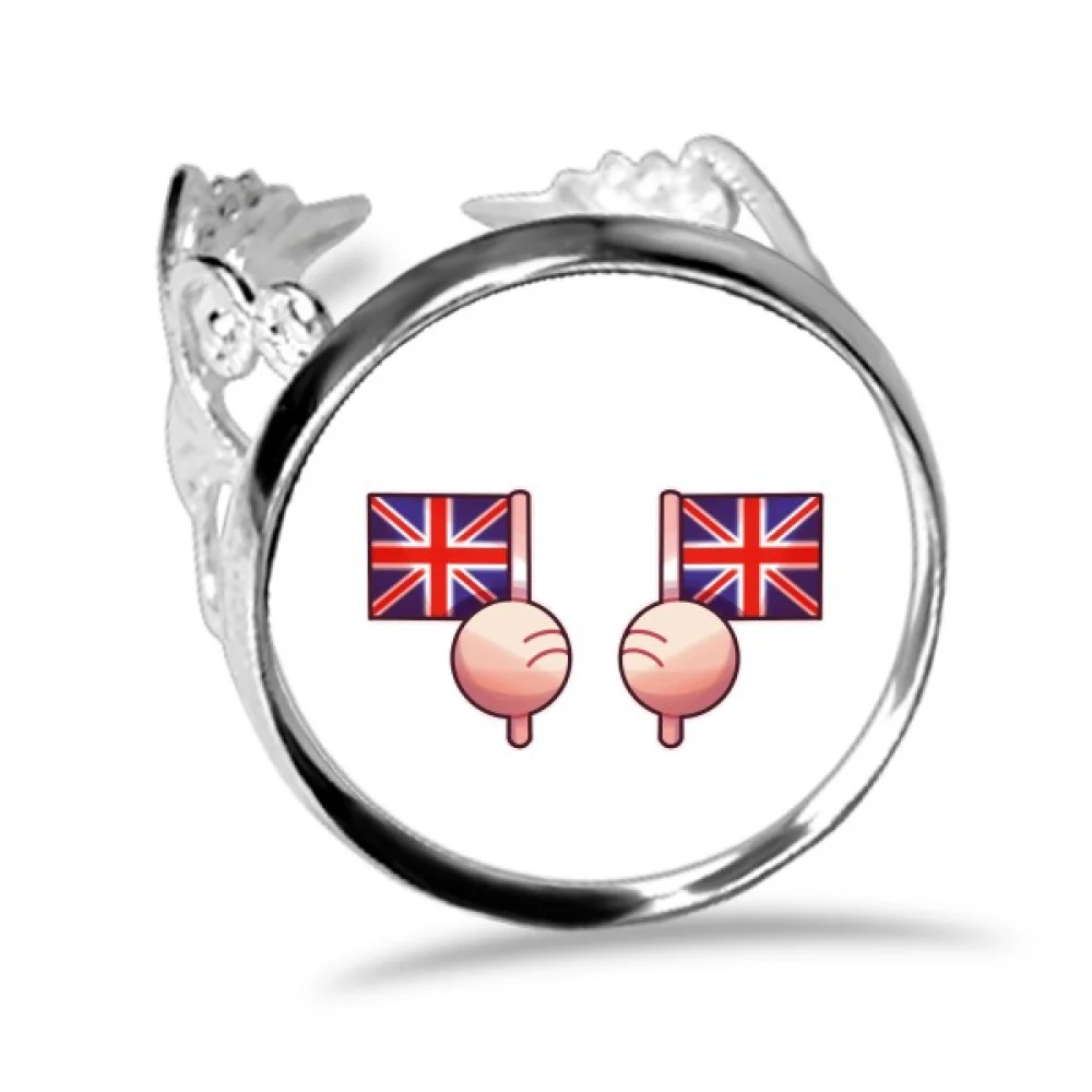 

Britain Flag Europe UK Finger Ring Circlet Adjustable Jewelry Hand Ornament