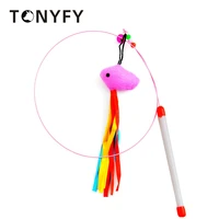 cat toy with fish mouse shape tassel cat teaser wand funny cat stick cat interactive games toy pet cat supplies cat accessory