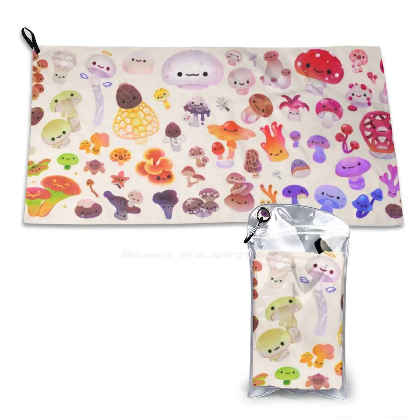 Мочалка с грибным светом и принтом мягкое полотенце гоблинкор Пикаэль грибы