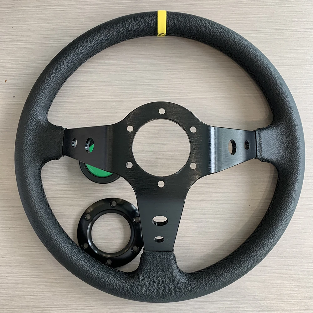 14 дюймовое рулевое колесо универсальное кожаное для спортивного автомобиля JDM