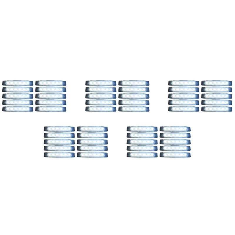 

50Pieces 24V Tail 6 SMD LED Side Indicator Indicators Rear Lamp White Light For Buses / Trucks / Trailers / Trucks MA565