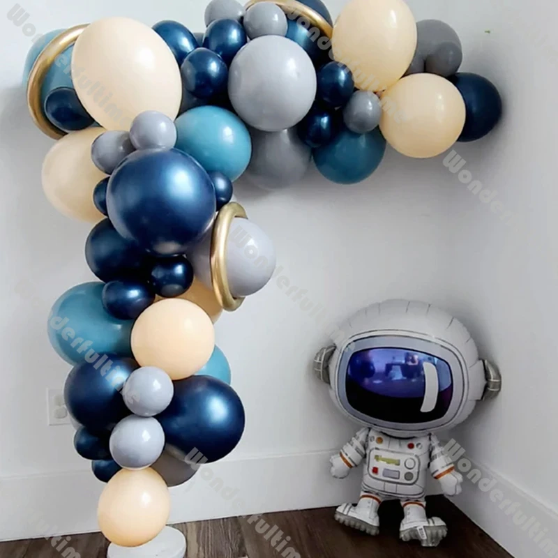 

Navy Blue Matte Grey Balloon Arch Garland Kit Boy Birthday Decoration Slate Blue Blush Baby Shower Ballon Decor Astronaut Globos