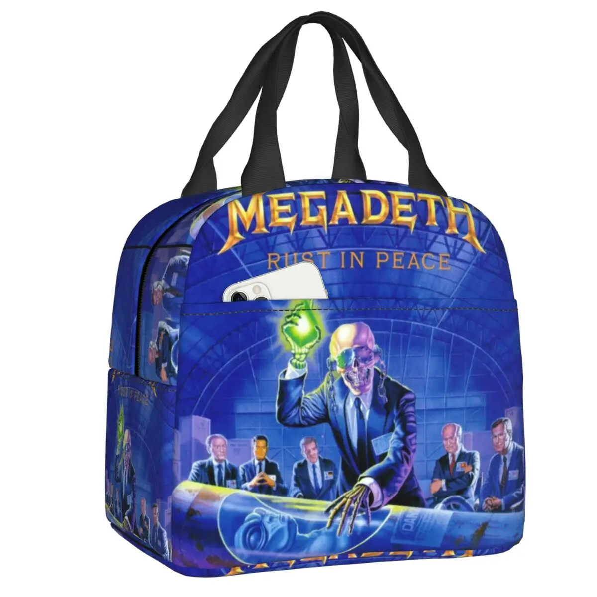 Изготовленная на заказ сумка для обеда Megadeths Heavy Metal Band с термоизоляцией женская