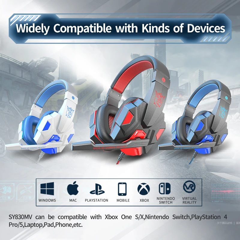 Наушники для компьютера, игровые Игровые наушники, шумоподавляющие 3D звуки, Крутое освещение, наушники-вкладыши (art.: 3920c8be69308) - 3920c8be69308