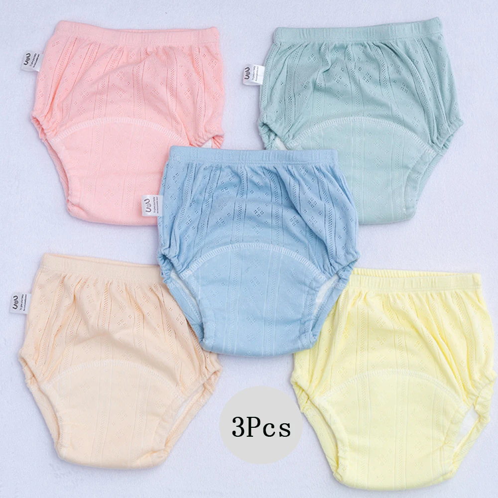 2/3PCS Candy Colors Newborn Training Pants Summer Baby Shorts Washable Boy Girls Cloth Diapers Reusable Nappies Infant Panties