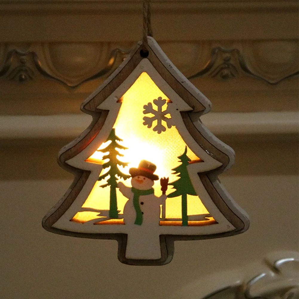 

1pc Christmas Pendant Christmas Party Light Scene Wood Pendant Decoration Ornament For Christmas Home Decoration 2023