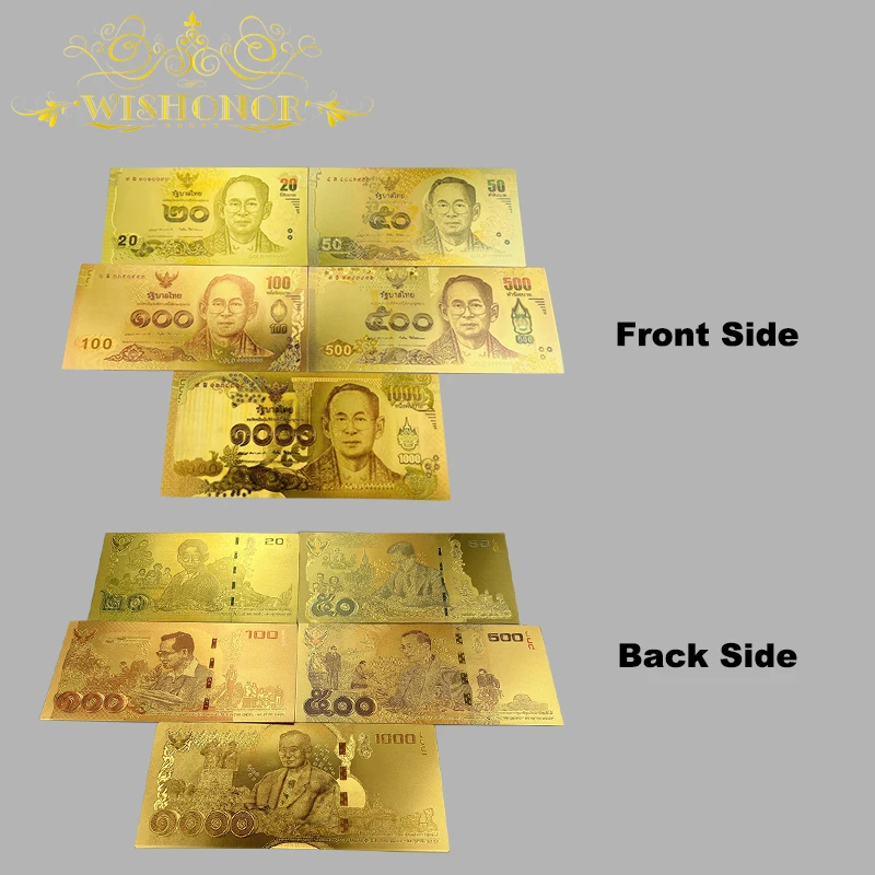 Neue Thailand Banknoten Baht Bill Goldfolie Banknote Mit Farben Thailand 24k Gold Überzogene Hinweis Für Geschenk 10 teile/los