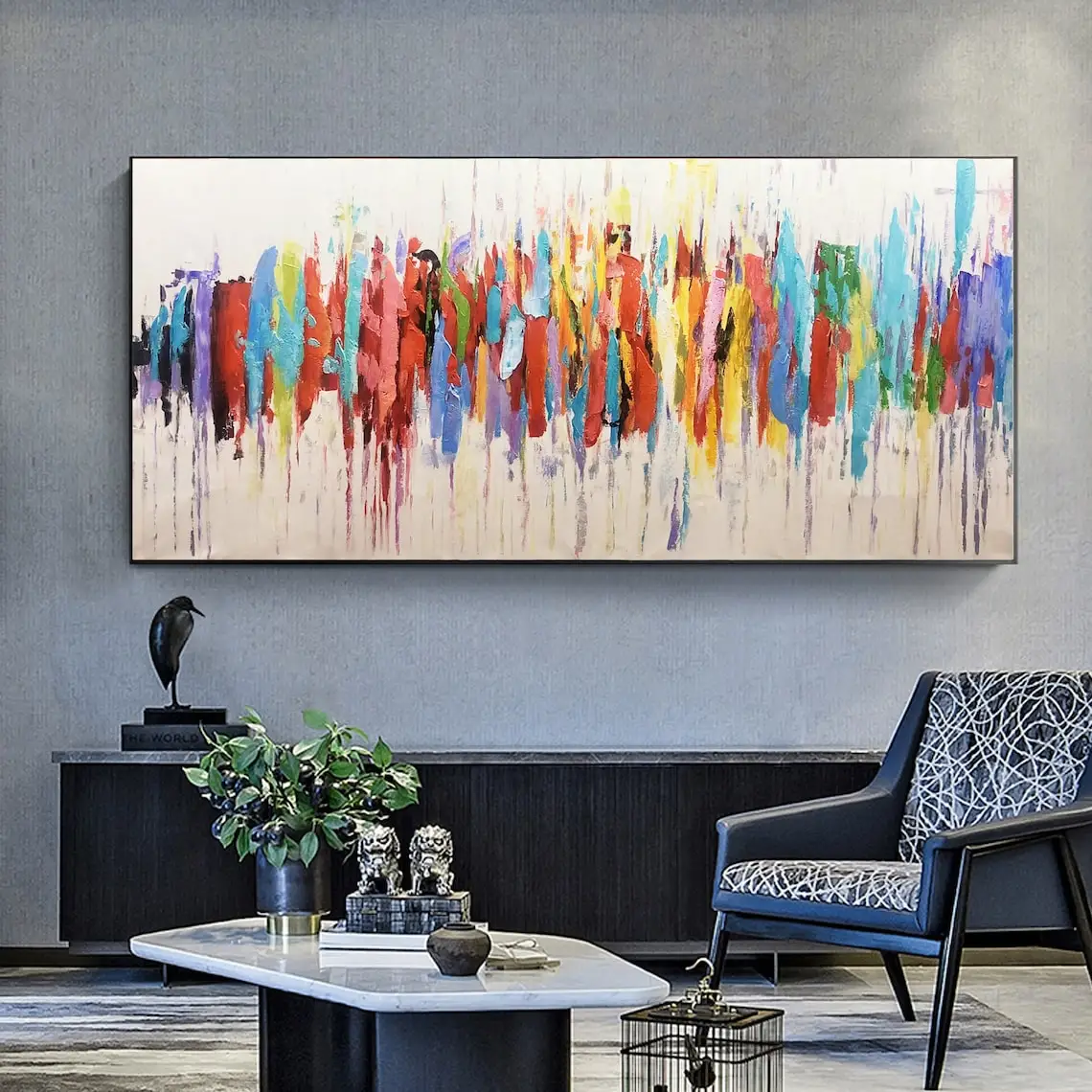 Оригинальная абстрактная ручная роспись маслом на холсте Красочные Висячие